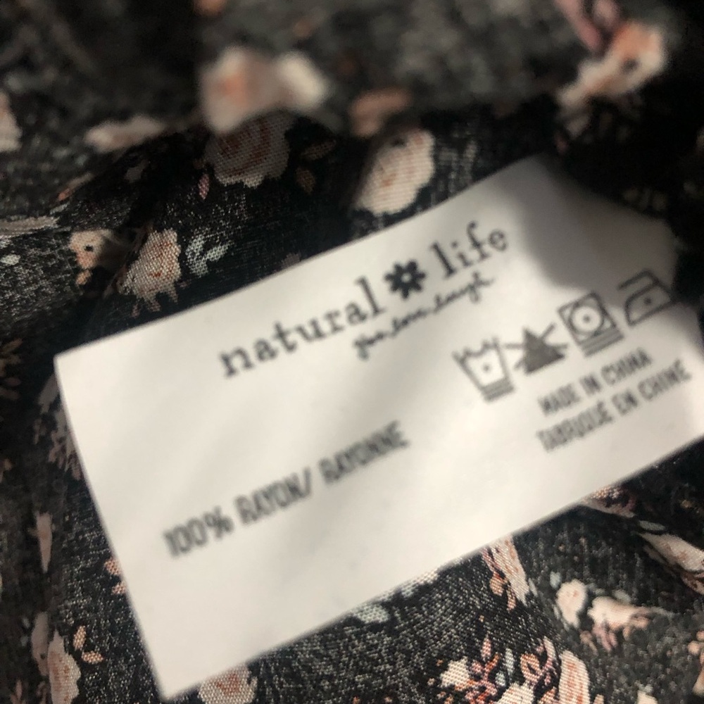 NATURAL LIFE Black Midi Dress with Small Cream Floral Print - Picture 5 of 7